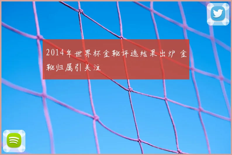2014年世界杯金靴评选结果出炉 金靴归属引关注
